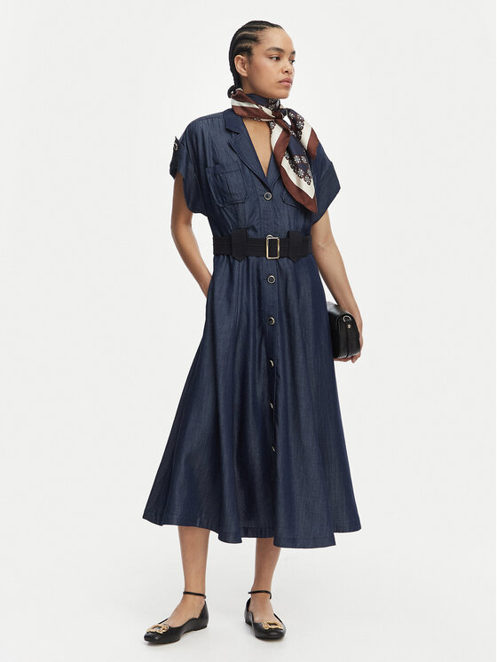 Liu Jo Liu Jo Hemdkleid UA6315 D0335 Dunkelblau A-Line Fit