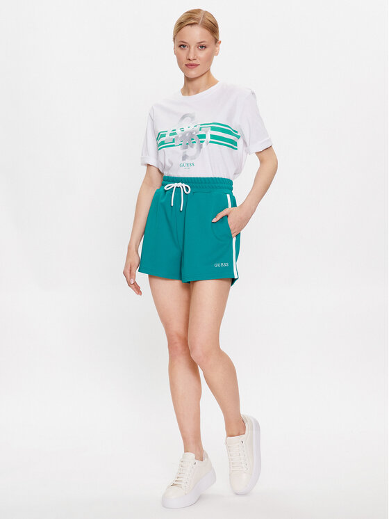 Guess Guess Sportshorts Signature V3GD00 KBO62 Grün Loose Fit