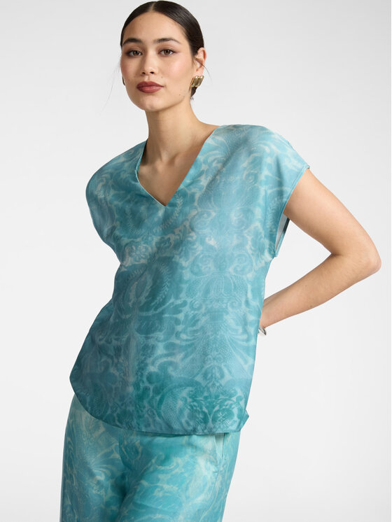 Elena Mirò Elena Mirò Blusa 2000P000219N001 Turchese Regular Fit