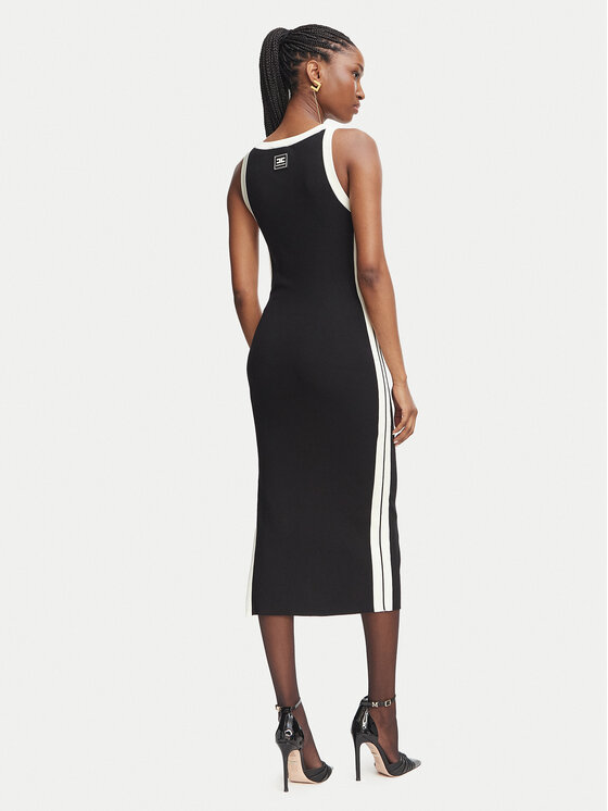 Elisabetta Franchi Elisabetta Franchi Trikotāžas kleita AM-44S-66E2-V420 Melns Slim Fit