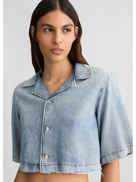 Liu Jo Liu Jo camicia di jeans UA5257D430678494 Celeste Regular Fit