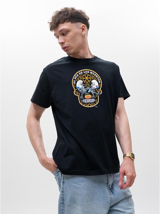 Smerfy Smerfy T-Shirt 130226 Czarny Regular Fit