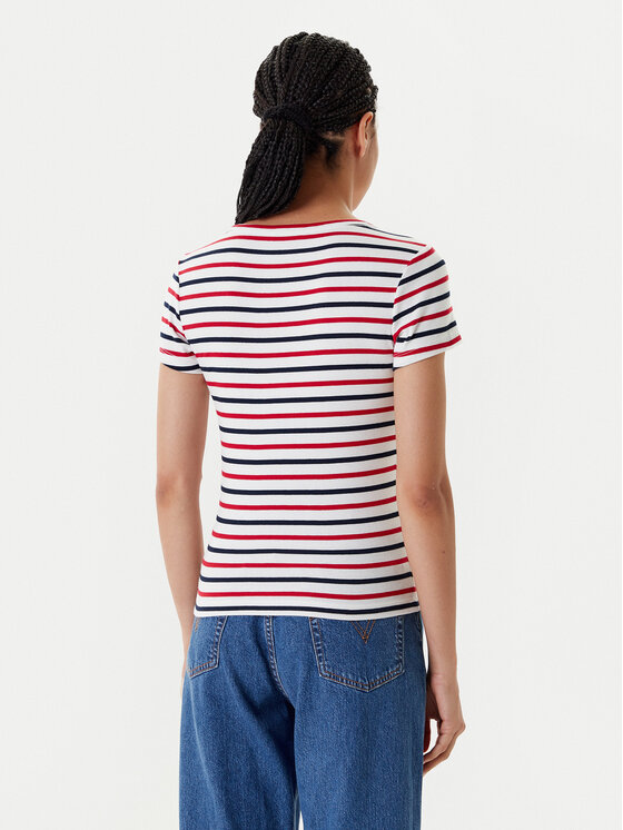 Tommy Jeans Tommy Jeans Majica Essential DW0DW17385 Bela Slim Fit