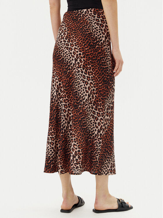 Pieces Pieces Fustă midi Nya 17147811 Maro Regular Fit