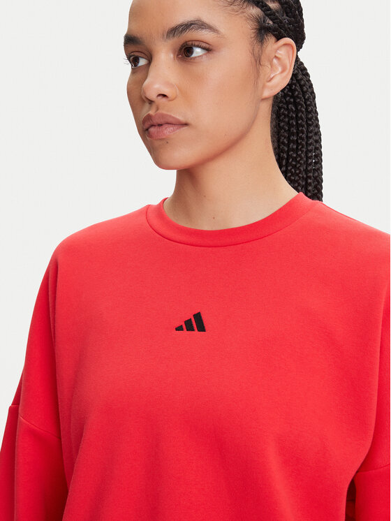 adidas adidas Majica dugih rukava Essentials Small Logo Feelcozy JI6061 Crvena Loose Fit