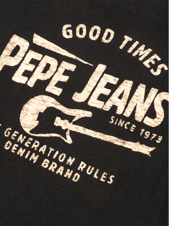 Pepe Jeans Pepe Jeans Tričko Terry PB502692 Čierna Regular Fit