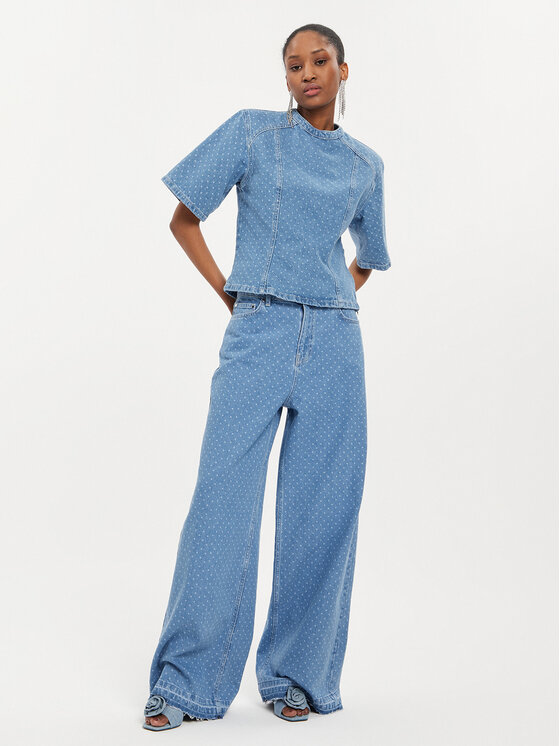 Custommade Custommade Блузка Stella 999449289 Голубий Regular Fit