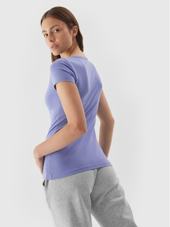 4F 4F T-shirt 4FAW23TTSHF0906 Plava Slim Fit