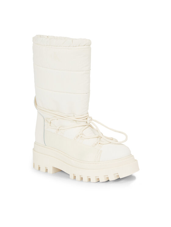 Calvin Klein Jeans Calvin Klein Jeans Μπότες Χιονιού Flatform Snow Boot Nylon Wn YW0YW01146 Λευκό