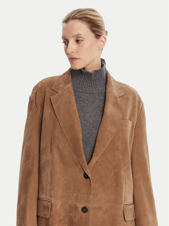 Weekend Max Mara Weekend Max Mara Μπουφάν δερμάτινο Rolanda 2525446071650 Καφέ Oversize