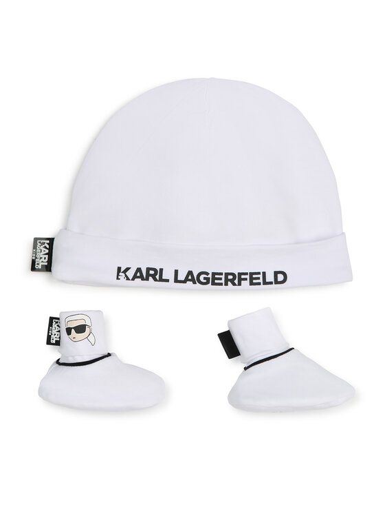 Set căciulă și șosete Karl Lagerfeld Kids Z30180 Alb