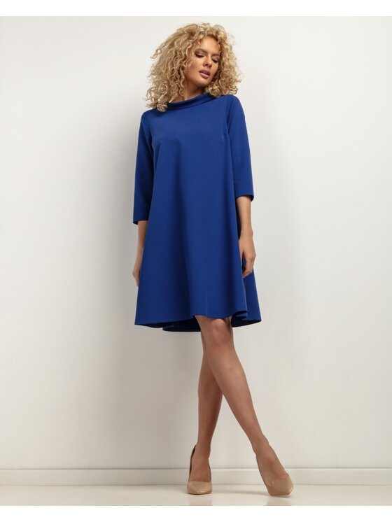 Tessita Tessita Koktejlové šaty SUKIENKA_T442 _4_M Modrá Loose Fit