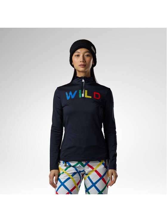 Rossignol Rossignol Bluza techniczna W Jcc Quarter Zip First Layer Czarny Slim Fit