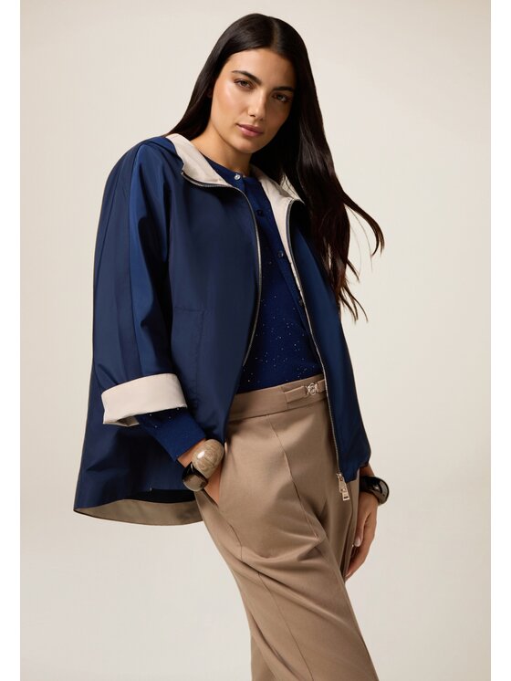 Oltre Oltre Cappotto 0049J100154N0Z4 Blu Over Fit