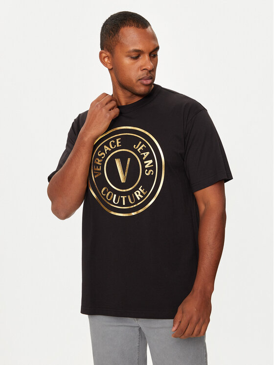 Versace Jeans Couture T-shirt 77GAHT01 Noir Regular Fit