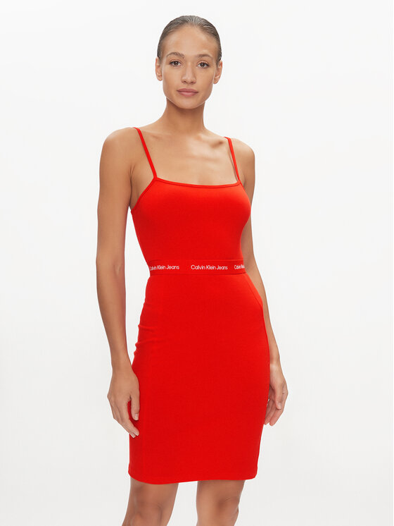 Robe rouge calvin discount klein