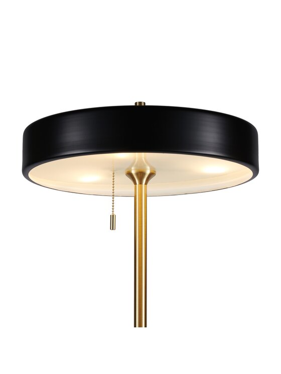MIAhome MIAhome Lampa podłogowa Artis czarno-złota 162 cm Czarny
