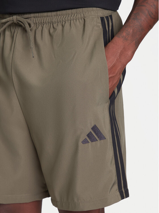 adidas adidas Športové kraťasy Essential 3-Stripes Chelsea JE6434 Kaki Regular Fit