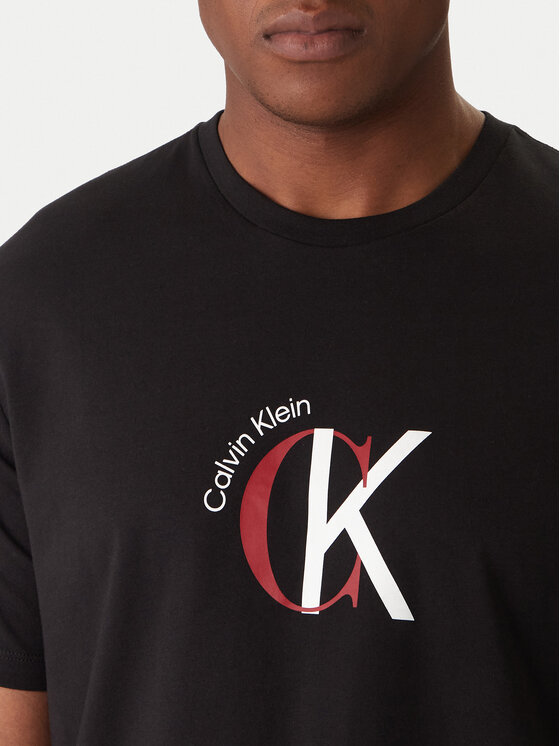 Calvin Klein Jeans Calvin Klein Jeans T-Shirt 2Tone Graphic LV14RE829G Černá Regular Fit
