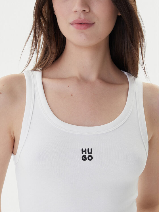 HUGO Hugo Top Datamia 50514489 Bílá Slim Fit