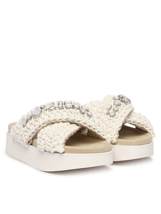 Inuikii Inuikii Šlepetės Woven Stones Platform 1004.005.0043 Balta