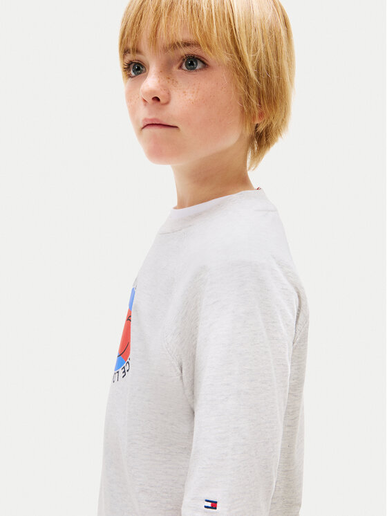 Tommy Hilfiger Tommy Hilfiger Tričko Smiley Flag KB0KB10269 Sivá Regular Fit