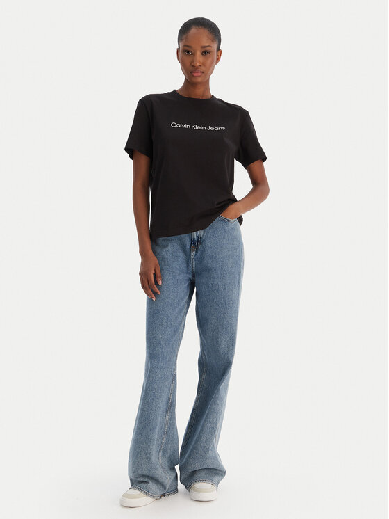 Calvin Klein Jeans Calvin Klein Jeans T-Shirt A- Inst. Logo Classic LV047C912G Czarny Regular Fit