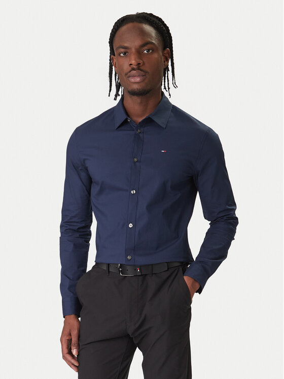Tommy Jeans Cămașă DM0DM04405 Bleumarin Slim Fit