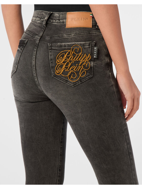 PHILIPP PLEIN PHILIPP PLEIN Jegginsy 24297 Szary Jegging Fit