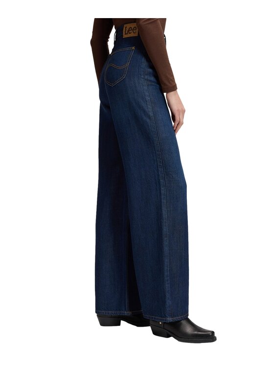 Lee Lee Jeansy 112385903 Granatowy Wide Leg