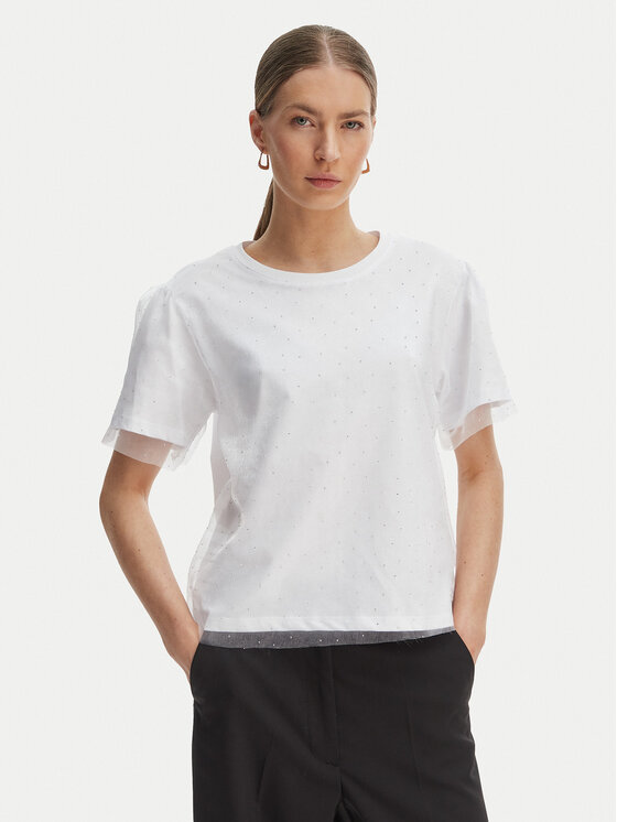 Rinascimento Rinascimento T-krekls CFC0128089003 Balts Regular Fit