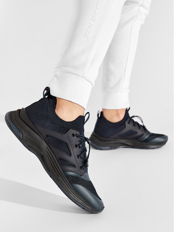 Tommy Hilfiger Tommy Hilfiger Laisvalaikio batai Modern Prep Sneaker Knit FM0FM04233 Tamsiai mėlyna