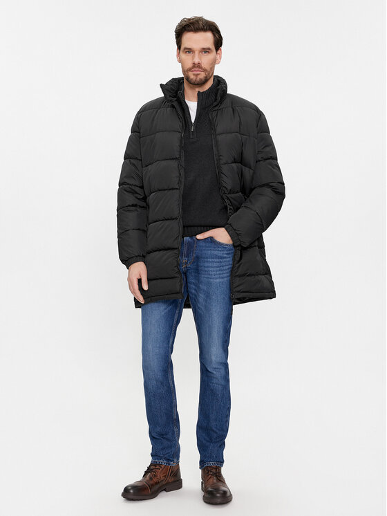 Brave Soul Brave Soul Vatovaná bunda MJK-DAVISLONGBLK Černá Regular Fit