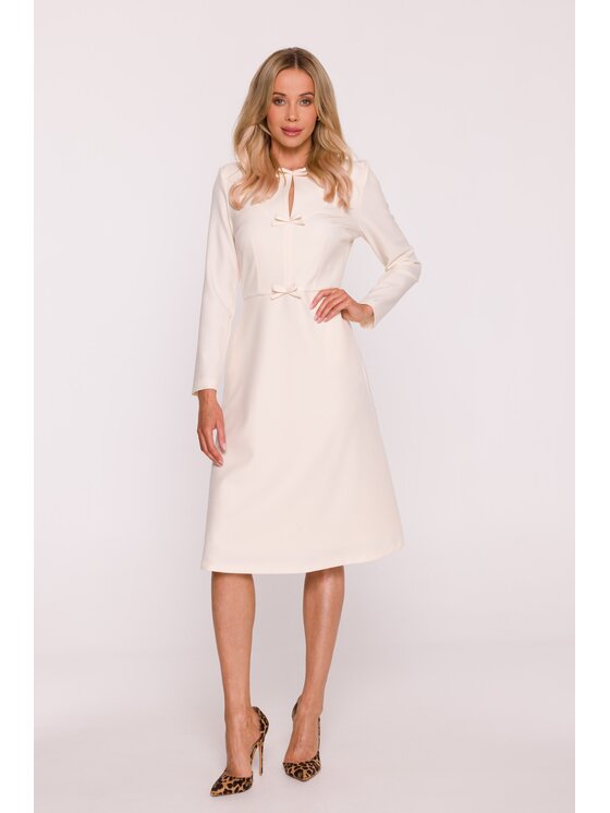 Stylove Stylove Sukienka wieczorowa S414 Beżowy A-Line Fit