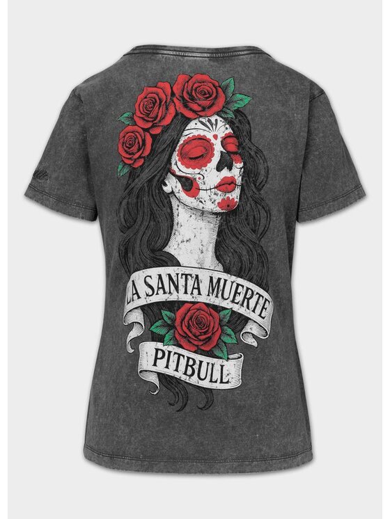 PITBULL PITBULL T-Shirt SANTA MUERTE Szary Regular Fit