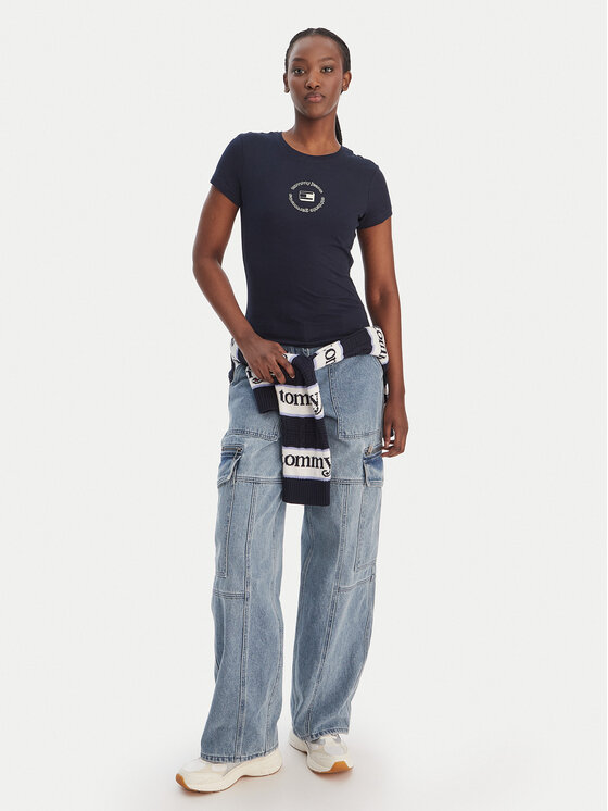 Tommy Jeans Tommy Jeans T-shirt DW0DW22273 Tamnoplava Slim Fit