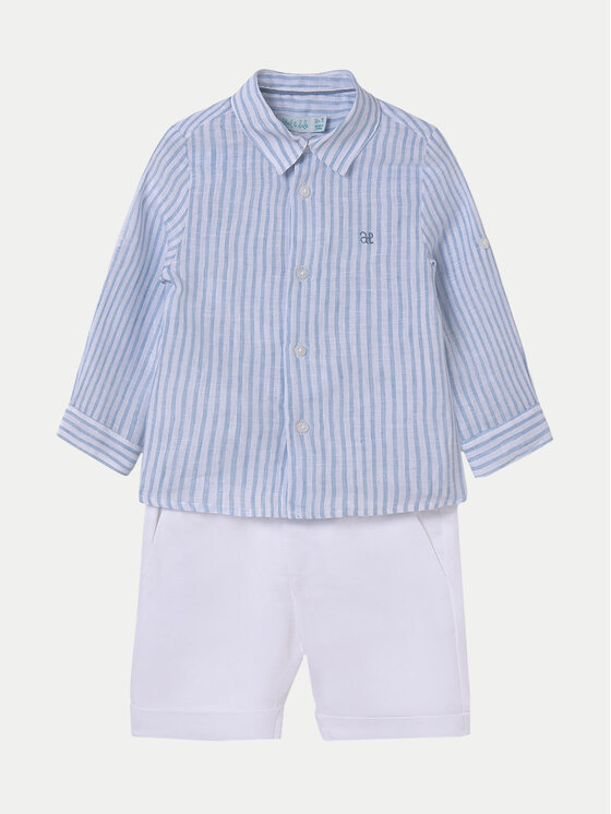 Abel & Lula Abel & Lula Set cămașă și șorturi din material textil 05252 Alb Regular Fit