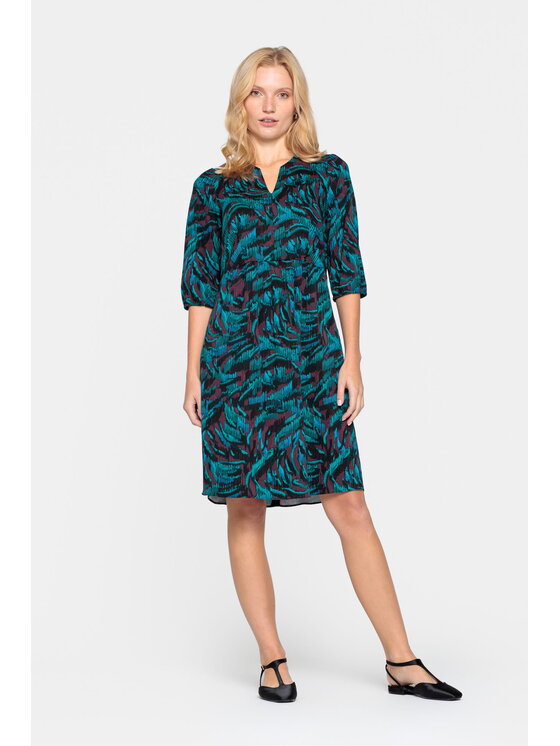 EMOI EMOI Sukienka codzienna wiskozowa z kieszeniami Zielony Casual Fit