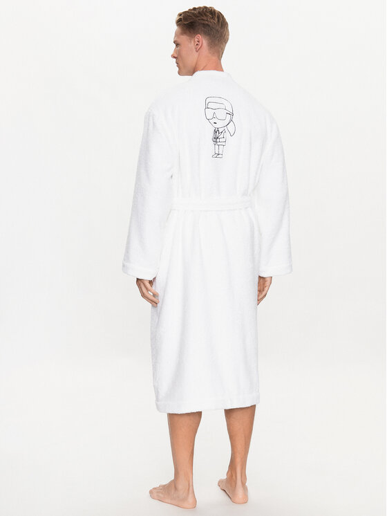 KARL LAGERFELD KARL LAGERFELD Szlafrok Ikonik 230M2185 Biały
