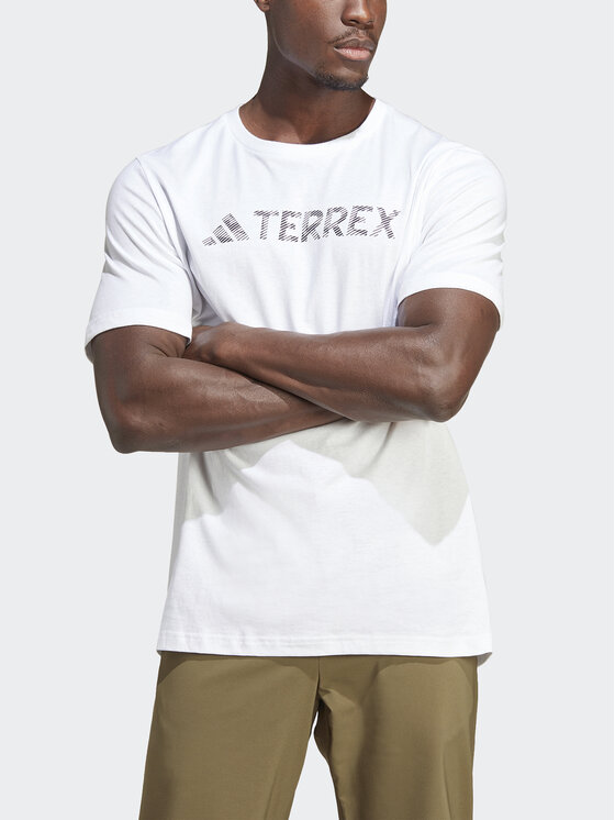 adidas adidas T-Shirt Terrex Classic Logo HZ1400 Biały Regular Fit