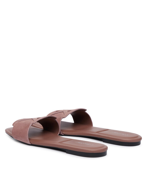 Calvin Klein Calvin Klein Pantoletten Square Flat Sndl Embl Suede HW0HW03055 Rosa