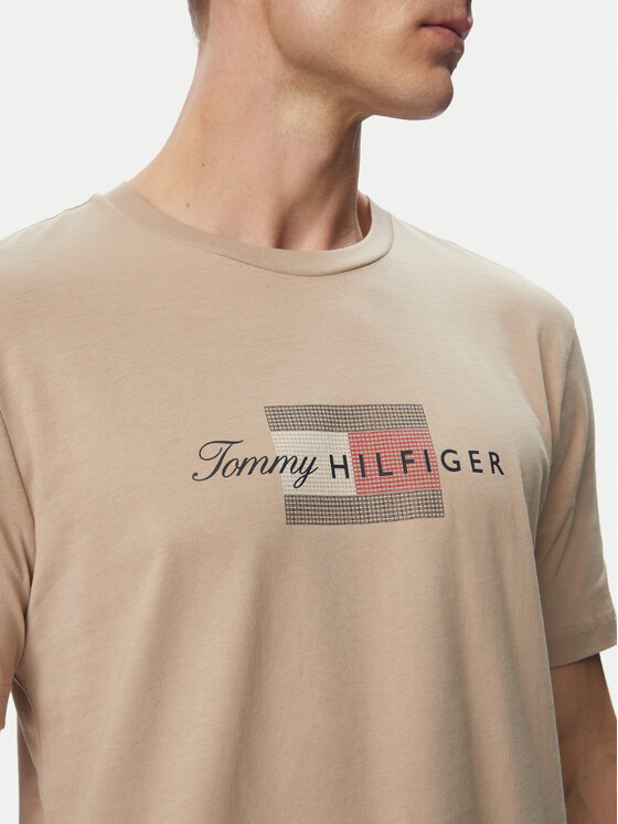 Tommy Hilfiger Tommy Hilfiger Тишърт MW0MW43226 Бежов Regular Fit