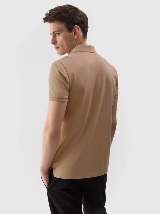 4F 4F Polokošeľa 4FWSS25TPTSM706-83S Hnedá Regular Fit