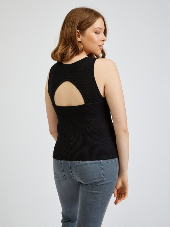 Orsay Orsay Tank top 507498660000__S Czarny Slim Fit