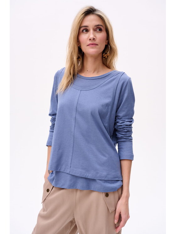 blue shadow blue shadow Bluzka Klarisa Niebieski Regular Fit