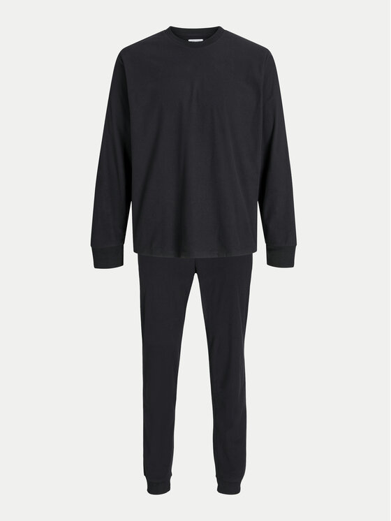 Jack & Jones Jack & Jones Pizsama Solid 12268536 Fekete Loose Fit