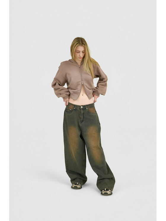 2005 2005 Bluza Classic Logo Beżowy Oversize