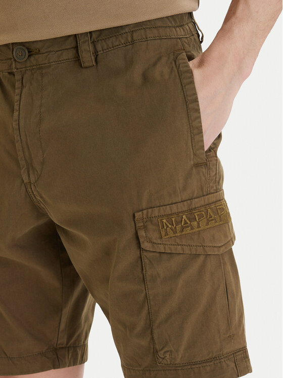 Napapijri Napapijri Szorty materiałowe N-Deline NP0A4HOT Khaki Regular Fit