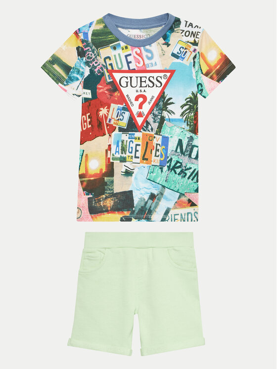 Guess Completo t-shirt e pantaloncini sportvi N4GG12 K8HM3 Multicolore Regular Fit, taglia : 5Y