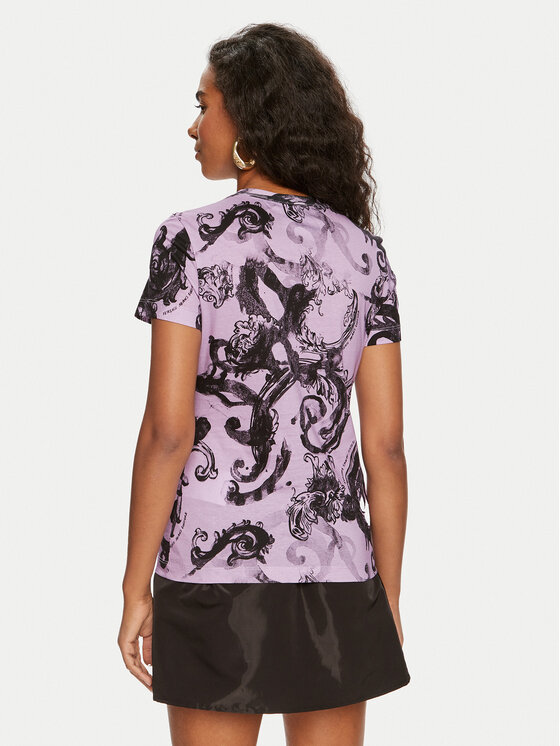Versace Jeans Couture Versace Jeans Couture Marškinėliai 76HAH6D8 Violetinė Slim Fit